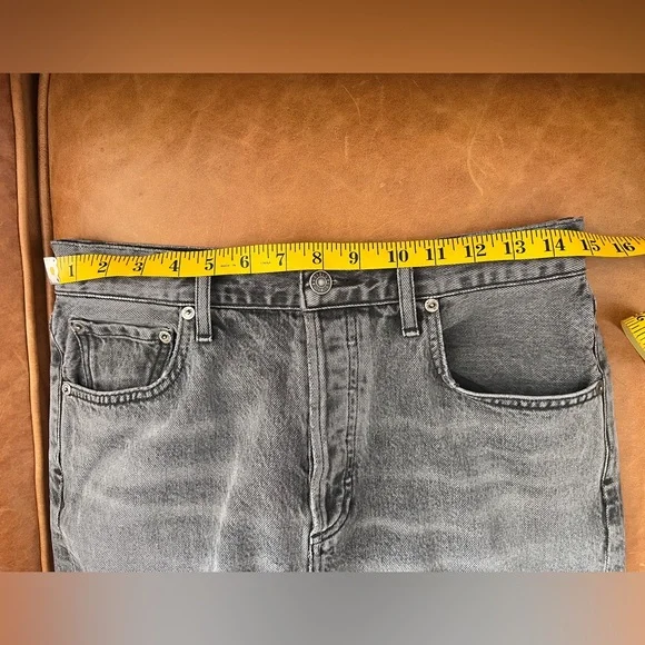 Agolde "Ripley" Cropped Charcoal Wide Leg Jeans - Sz 27 x 26" Inseam - Picture 6 of 13